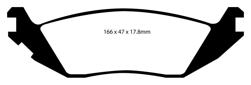 EBC Blackstuff Bremsbeläge Hinterachse DP1639 mit R90 für Dodge (USA) Ram 1500 4.7 (2WD) Baujahr: 06-