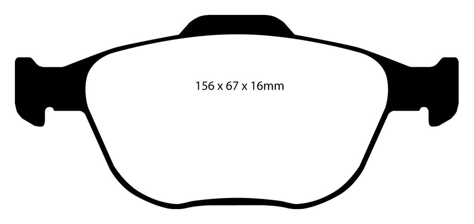 EBC RP1 Bremsbeläge Vorderachse DP81641RP1  für Ford Fiesta 5 2.0 ST150 (110kw/ 150PS) Baujahr: 03/05- mit HSN TSN: 8566 591
