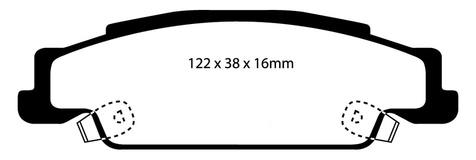 EBC Redstuff Bremsbeläge Hinterachse DP31646C ohne R90 für Cadillac STS 3.6 Standard Baujahr: 2005