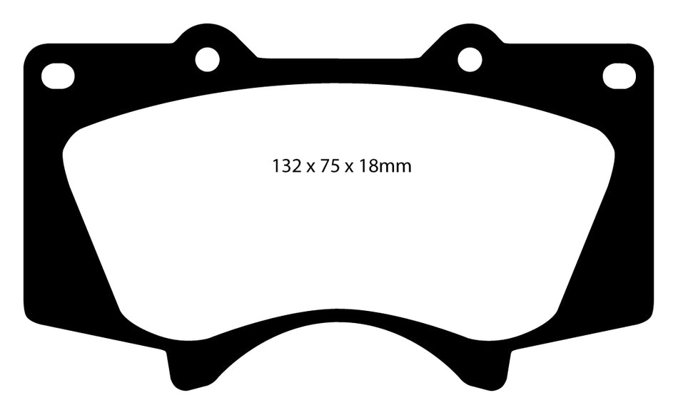 EBC Yellowstuff Bremsbeläge Vorderachse DP41657R mit R90 für Toyota Land Cruiser 150 2.8 D-4D (130kw/ 177PS) Baujahr: 06/15- mit HSN TSN: 5013 AJY