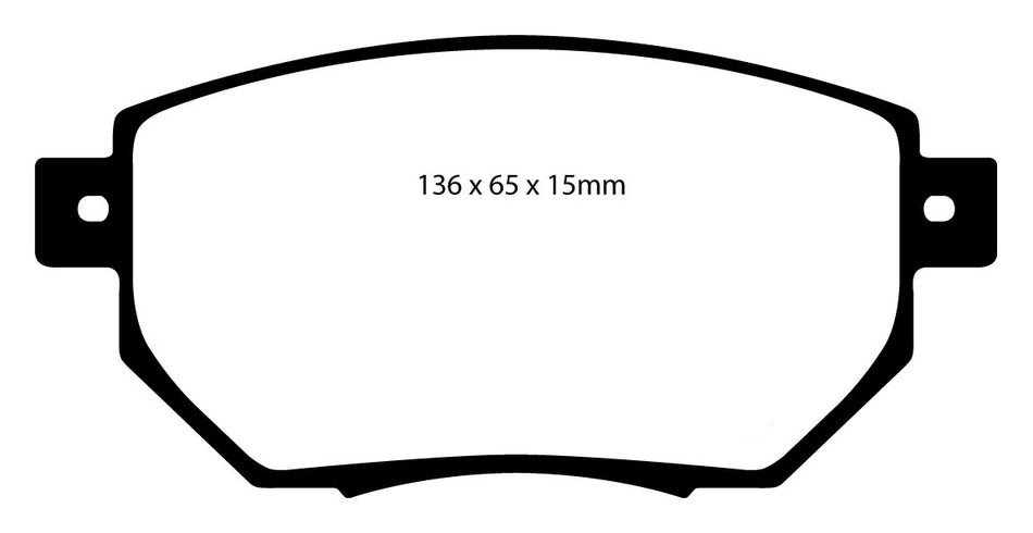 EBC Yellowstuff Bremsbeläge Vorderachse DP41659R ohne R90 für Nissan Murano 3.5 4x4 (172kw/ 234PS) Baujahr: 03/05- mit HSN TSN: 3144 AEY