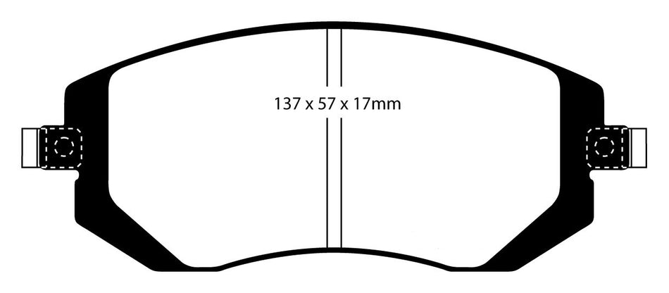 EBC Redstuff Bremsbeläge Vorderachse DP31661C mit R90 für Subaru Impreza 3 1.5 F (GH2) (79kw/ 107PS) Baujahr: 02/08-03/12 mit HSN TSN: 7106 ABP