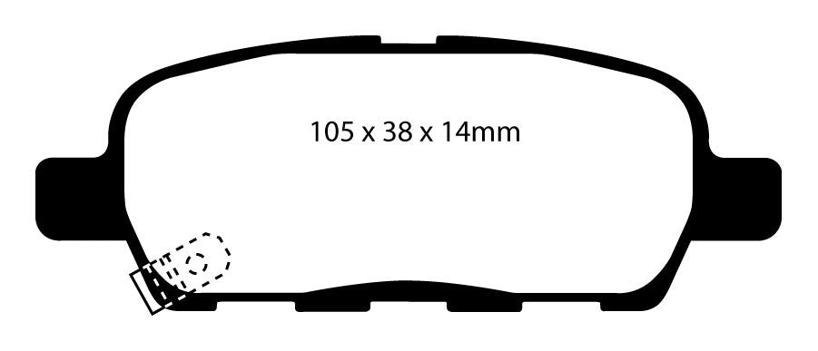 EBC Greenstuff 6000 Bremsbeläge Hinterachse DP61666 mit R90 für Nissan X-Trail 2.2 dCi (100kw/ 136PS) Baujahr: 12/03- mit HSN TSN: 3144 ABD