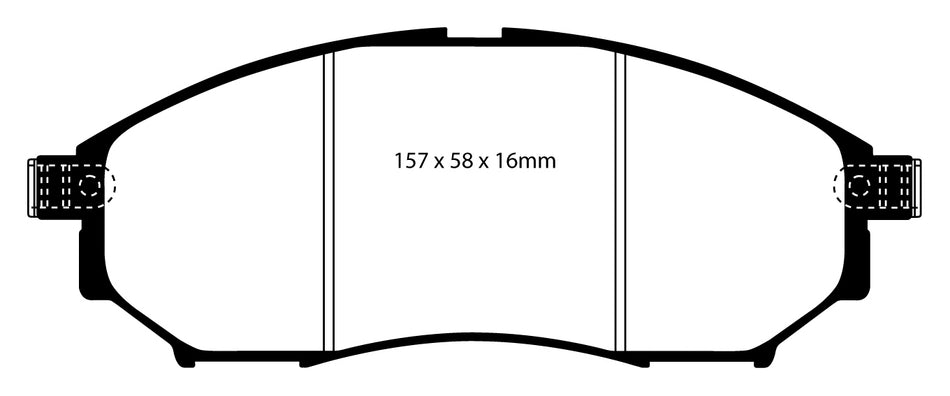 EBC Greenstuff 6000 Bremsbeläge Vorderachse DP61671 ohne R90 für Nissan Qashqai 2.0 dCi Allrad (110kw/ 150PS) Baujahr: 02/07- mit HSN TSN: 3144 AEV