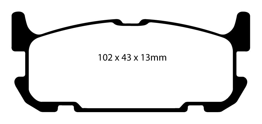 EBC Yellowstuff Bremsbeläge Hinterachse DP41685R ohne R90 für Mazda MX-5 1.6 16V (81kw/ 110PS) Baujahr: 05/98-10/05 mit HSN TSN: 7118 492