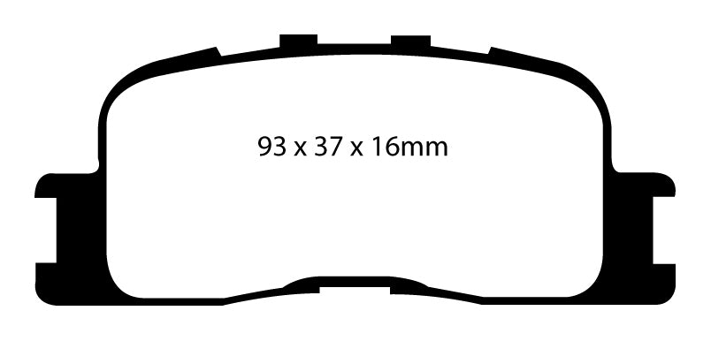 EBC Yellowstuff Bremsbeläge Hinterachse DP41716R ohne R90 für Toyota Camry 5 3.0 V6 (137kw/ 186PS) Baujahr: 11/01- mit HSN TSN: 5048 006