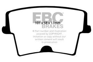 EBC Greenstuff 2000 Bremsbeläge Hinterachse DP21722 mit R90 für Chrysler 300 C 45475 (142kw/ 193PS) Baujahr: 09/04-12/10 mit HSN TSN: 1004 557