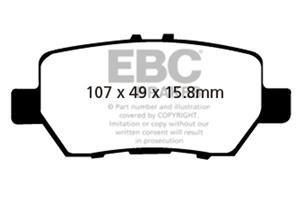 EBC Greenstuff 2000 Bremsbeläge Hinterachse DP21736 mit R90 für Honda Legend 4 3.5 V6 AWD (217kw/ 295PS) Baujahr: 05/06- mit HSN TSN: 7100 AAO