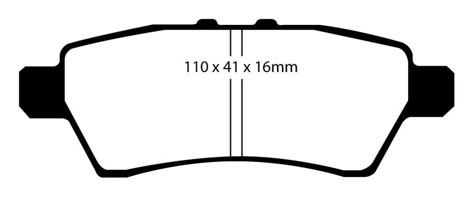 EBC Yellowstuff Bremsbeläge Hinterachse DP41748R ohne R90 für Nissan Pathfinder 2.5 dCi 4WD (126kw/ 171PS) Baujahr: 10/06- mit HSN TSN: 3144 ADQ