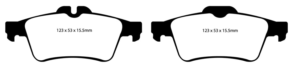 EBC Blackstuff Bremsbeläge Hinterachse DP1749 mit R90 für Opel Vectra C 2.2 direct (114kw/ 155PS) Baujahr: 10/03- mit HSN TSN: 0035 027