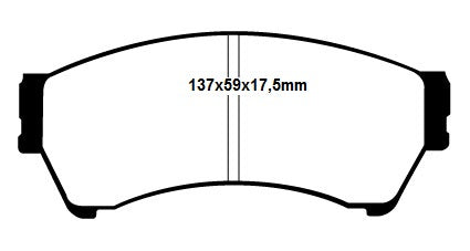 EBC Yellowstuff Bremsbeläge Vorderachse DP41765/2R ohne R90 für Mazda 6 Sport 2.5 MZR (125kw/ 170PS) Baujahr: 08/07 - mit HSN TSN: 7118 ACB