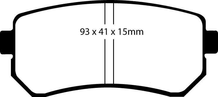 EBC Blackstuff Bremsbeläge Hinterachse DP1769 mit R90 für Hyundai Accent 3 1.4 GL (71kw/ 97PS) Baujahr: 11/05- mit HSN TSN: 8252 ABI