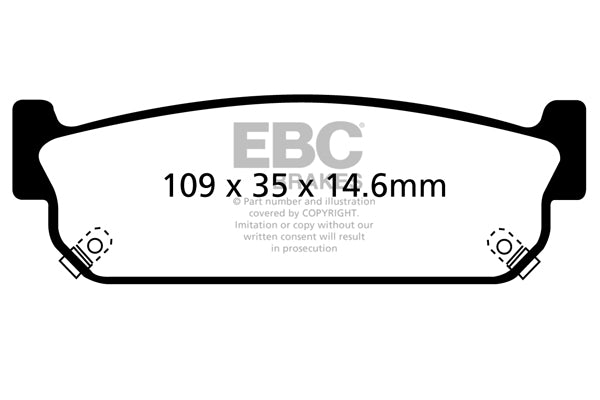 EBC Redstuff Bremsbeläge Hinterachse DP31784C ohne R90 für Nissan Leopard 2.5 (Y33) Baujahr: 98-02