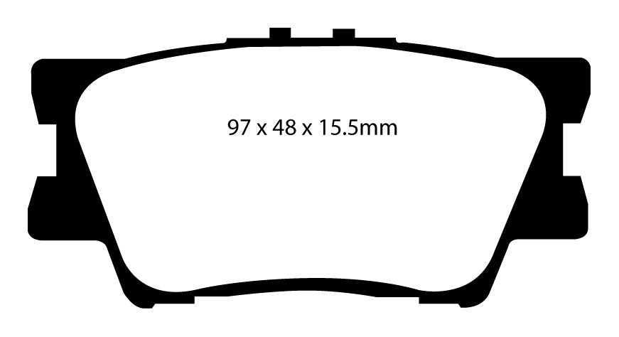 EBC Greenstuff 6000 Bremsbeläge Hinterachse DP61793 ohne R90 für Toyota RAV 4 (3) 2.2 D-4D (100kw/ 136PS) Baujahr: 03/06- mit HSN TSN: 5013 ACG