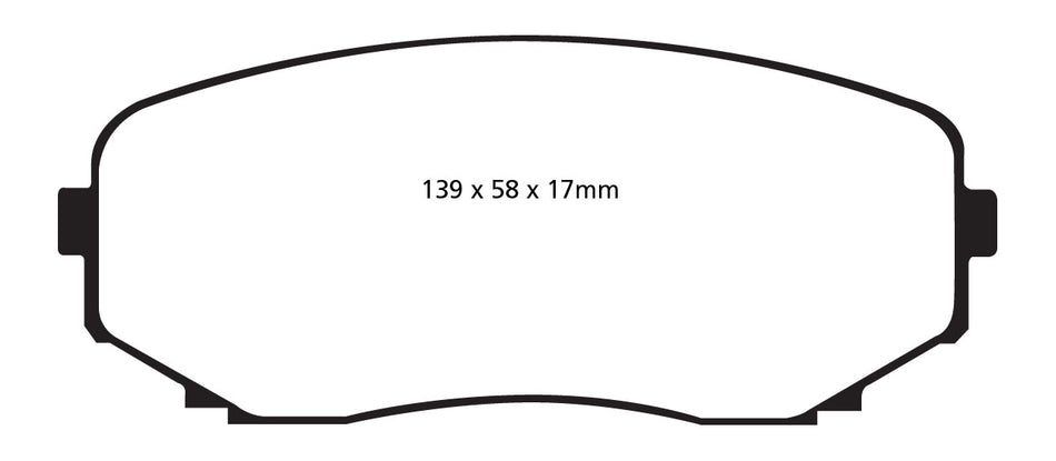 EBC Greenstuff 6000 Bremsbeläge Vorderachse DP61794 ohne R90 für Mazda CX-9 3.7 AWD (204kw/ 277PS) Baujahr: 01/07- mit HSN TSN: 5003 AAA