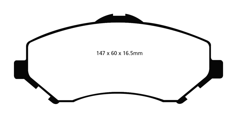 EBC Greenstuff 6000 Bremsbeläge Vorderachse DP61798 mit R90 für Jeep Wrangler 3 2.8 CRD (147kw/ 200PS) Baujahr: 11/10- mit HSN TSN: 1726 ABW