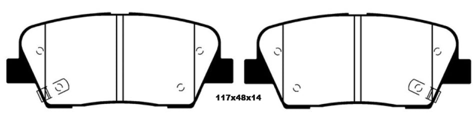 EBC Redstuff Bremsbeläge Hinterachse DP31806C ohne R90 für Kia Sedona (USA) 45415 Baujahr: 45414