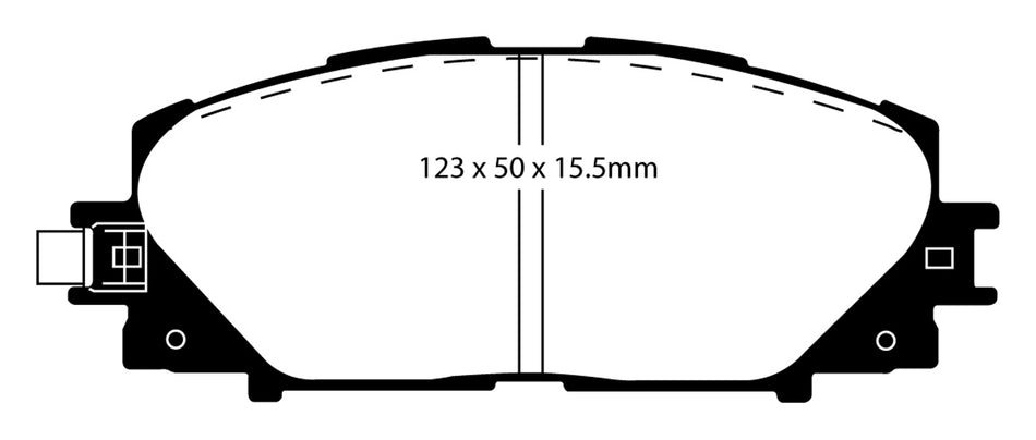 EBC Greenstuff 2000 Bremsbeläge Vorderachse DP21817/2 mit R90 für Lexus CT 200h (73kw/ 99PS) Baujahr: 12/10- mit HSN TSN: 5013 AHB