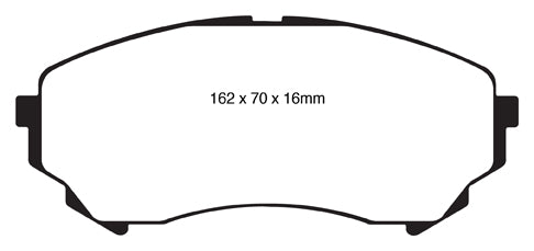 EBC Yellowstuff Bremsbeläge Vorderachse DP41828R ohne R90 für Cadillac CTS 3.0 (203kw/ 276PS) Baujahr: 01/08- mit HSN TSN: 1006 ABL