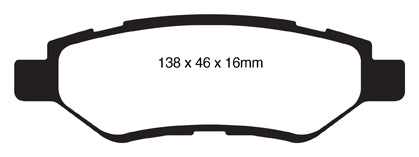 EBC Redstuff Bremsbeläge Hinterachse DP31829C ohne R90 für Cadillac CTS 45446 (229kw/ 311PS) Baujahr: 01/08- mit HSN TSN: 1006 ABM