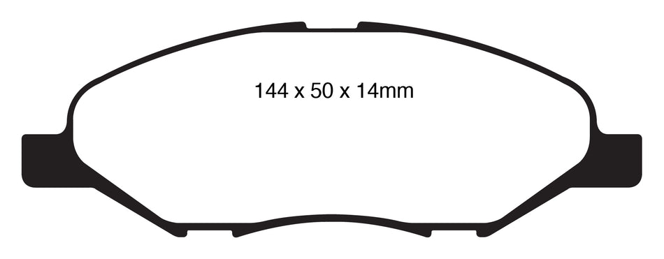 EBC Blackstuff Bremsbeläge Vorderachse DP1832 ohne R90 für Nissan Tiida 45444 (81kw/ 110PS) Baujahr: 09/07- mit HSN TSN: 1329 AAY