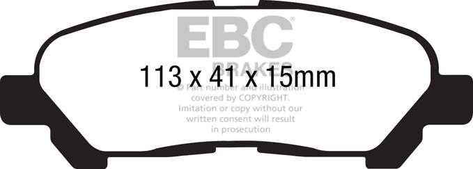 EBC Blackstuff Bremsbeläge Hinterachse DP1838 ohne R90 für Toyota Highlander 3.5 4WD Baujahr: 2008-2013