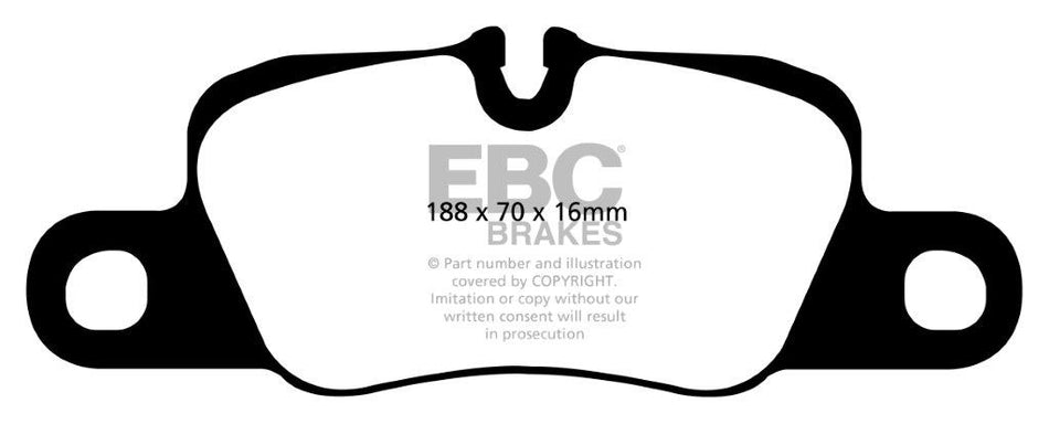 EBC Bluestuff NDX Bremsbeläge Hinterachse DP51858NDX mit R90 für Porsche Panamera 4.8 Turbo S (419kw/ 570PS) Baujahr: 07/13-10/16 mit HSN TSN: 0583 AGX