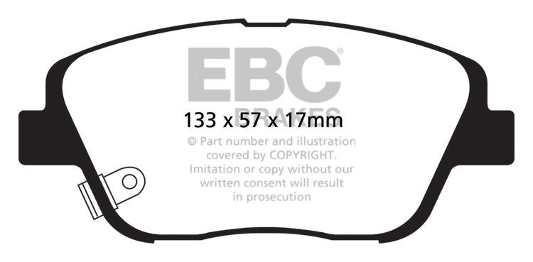 EBC Greenstuff 2000 Bremsbeläge Vorderachse DP21864 mit R90 für Kia Optima 2.0 CVVT Hybrid (140kw/ 190PS) Baujahr: 12/12-