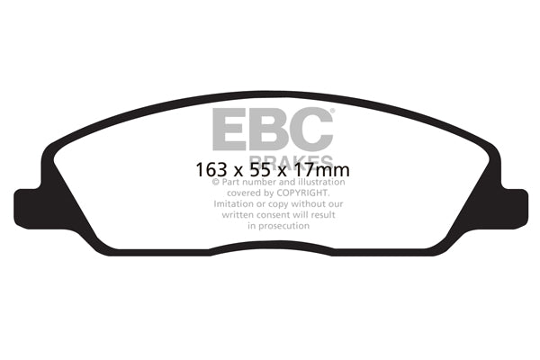 EBC Yellowstuff Bremsbeläge Vorderachse DP41869R mit R90 für Ford (USA) Mustang 5 45476 Baujahr: 2010 - 2014