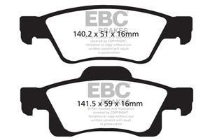EBC Greenstuff 6000 Bremsbeläge Hinterachse DP61872 ohne R90 für Dodge (USA) Durango 45478 Baujahr: 2013-2018