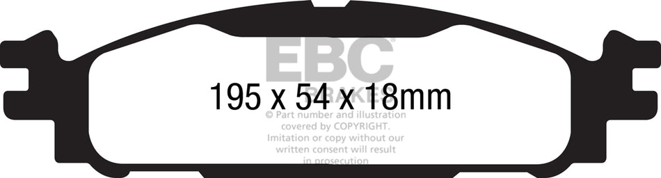 EBC Blackstuff Bremsbeläge Vorderachse DP1873 ohne R90 für Ford (USA) Explorer (5.Gen.) 2.0 Turbo Baujahr: 2011-2015