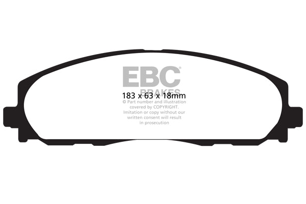 EBC Greenstuff 6000 Bremsbeläge Vorderachse DP61888 mit R90 für Fiat Freemont 45446 (206kw/ 280PS) Baujahr: 08/11- mit HSN TSN: 1004 ADM
