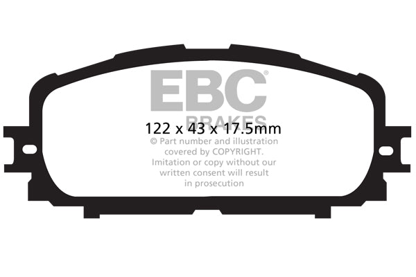 EBC Greenstuff 2000 Bremsbeläge Vorderachse DP21897 mit R90 für Toyota Yaris 3 45352 (73kw/ 99PS) Baujahr: 09/11- mit HSN TSN: 5013 AHF