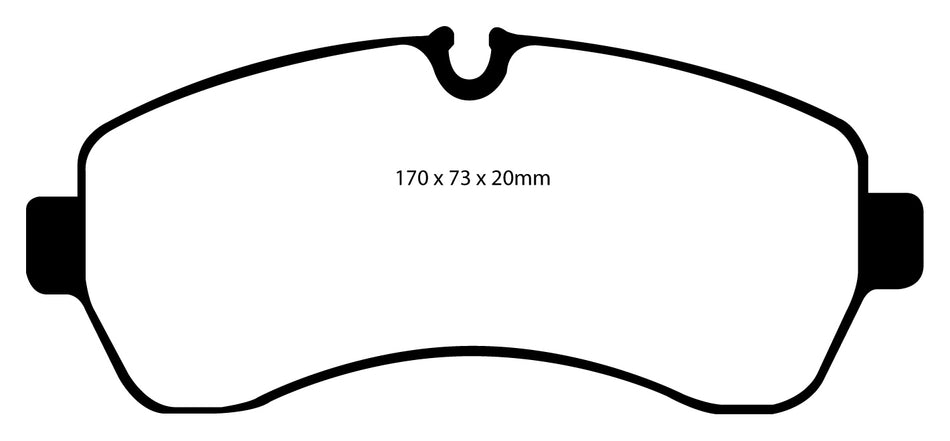 EBC Blackstuff Bremsbeläge Vorderachse DP1928 mit R90 für Mercedes-Benz SPRINTER 5-t Pritsche/Fahrgestell 519 CDI (907.153 907.155 907.253 907.255) (140kw/ 190PS) Baujahr: 02/18- mit HSN TSN: 1313 CIU