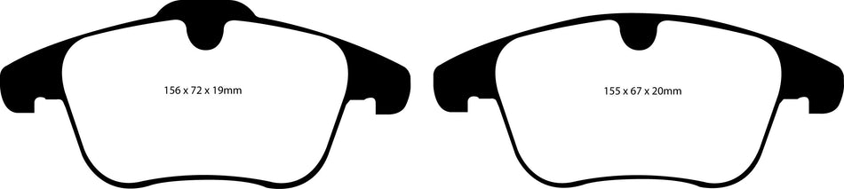 EBC Blackstuff Bremsbeläge Vorderachse DP1932 mit R90 für Volvo V60 2.0 T4 (140kw/ 190PS) Baujahr: 03/15- mit HSN TSN: 9101 BBY