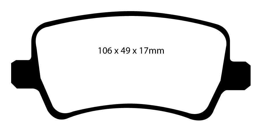 EBC Blackstuff Bremsbeläge Hinterachse DP1934 mit R90 für Volvo S80 (2) 2.4 D5 (136kw/ 185PS) Baujahr: 03/06- mit HSN TSN: 9101 ABV