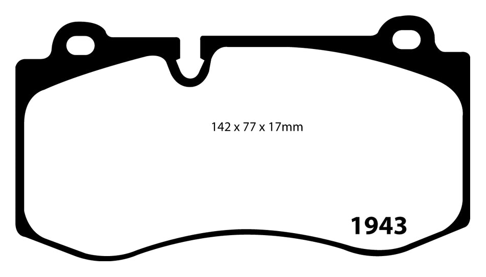 EBC Blackstuff Bremsbeläge Vorderachse DP1943 mit R90 für Mercedes-Benz SL 350 (232kw/ 316PS) Baujahr: 04/08-01/12 mit HSN TSN: 1313 ADY