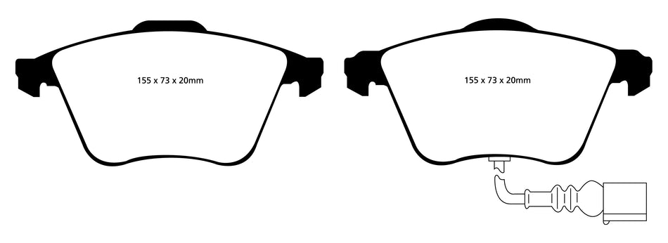 EBC Redstuff Bremsbeläge Vorderachse DP31946C mit R90 für VW Golf 6 2.0 R 4motion (188kw/ 256PS) Baujahr: 11/09-11/13 mit HSN TSN: 0603 ARQ