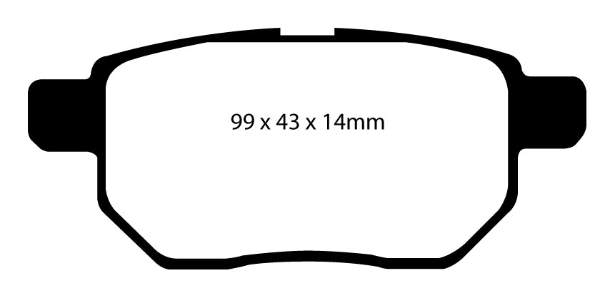 EBC Yellowstuff Bremsbeläge Hinterachse DP41947R ohne R90 für Toyota Auris 1.33 Dual-VVTi (79kw/ 99PS) Baujahr: 01/10- mit HSN TSN: 5013 AGI