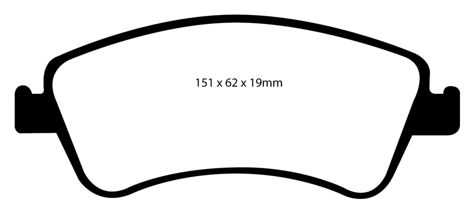 EBC Blackstuff Bremsbeläge Vorderachse DP1950 mit R90 für Toyota Auris 2.0 D-4D (93kw/ 126PS) Baujahr: 03/07- mit HSN TSN: 5013 ADC