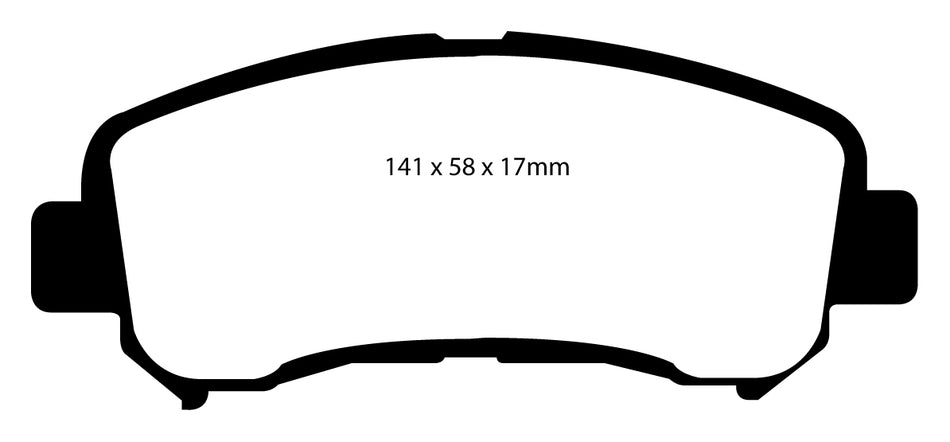 EBC Greenstuff 6000 Bremsbeläge Vorderachse DP61954 ohne R90 für Nissan Qashqai 1.6 dCi (96kw/ 130PS) Baujahr: 10/11- mit HSN TSN: 1329 AFX