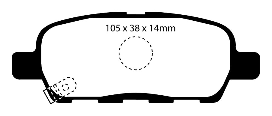 EBC Greenstuff 6000 Bremsbeläge Hinterachse DP61955 mit R90 für Nissan Qashqai 2.0 dCi Allrad (110kw/ 150PS) Baujahr: 02/07- mit HSN TSN: 1329 AES