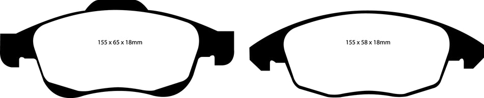 EBC Blackstuff Bremsbeläge Vorderachse DP1959 mit R90 für Citroën BERLINGO 1.6 HDi 110 (80kw/ 109PS) Baujahr: 04/08- mit HSN TSN: 3001 AIA