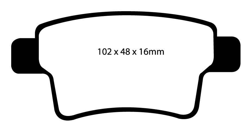 EBC Blackstuff Bremsbeläge Hinterachse DP1961 mit R90 für Citroën C4 Grand Picasso 2.0i 16V (103kw/ 140PS) Baujahr: 10/06- mit HSN TSN: 3001 ADP