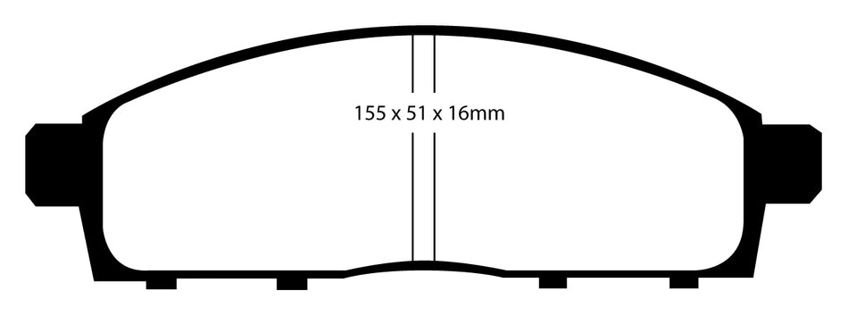 EBC Greenstuff 6000 Bremsbeläge Vorderachse DP61963 ohne R90 für Fiat Fullback 2.4 D 4x4 (113kw/ 154PS) Baujahr: 01/16- mit HSN TSN: 1727 AGB