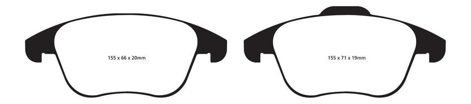 EBC Redstuff Bremsbeläge Vorderachse DP31997C mit R90 für VW Tiguan 2.0 TSI 4motion (155kw/ 211PS) Baujahr: 05/11- mit HSN TSN: 0603 BGK