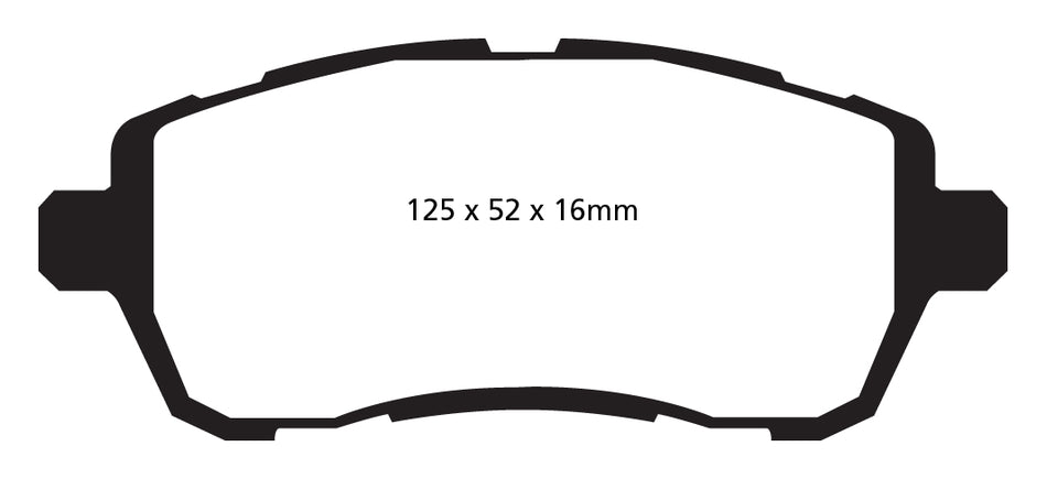 EBC Yellowstuff Bremsbeläge Vorderachse DP42002R mit R90 für Ford Fiesta 6 1.25 (44kw/ 60PS) Baujahr: 10/08- mit HSN TSN: 8566 AOO