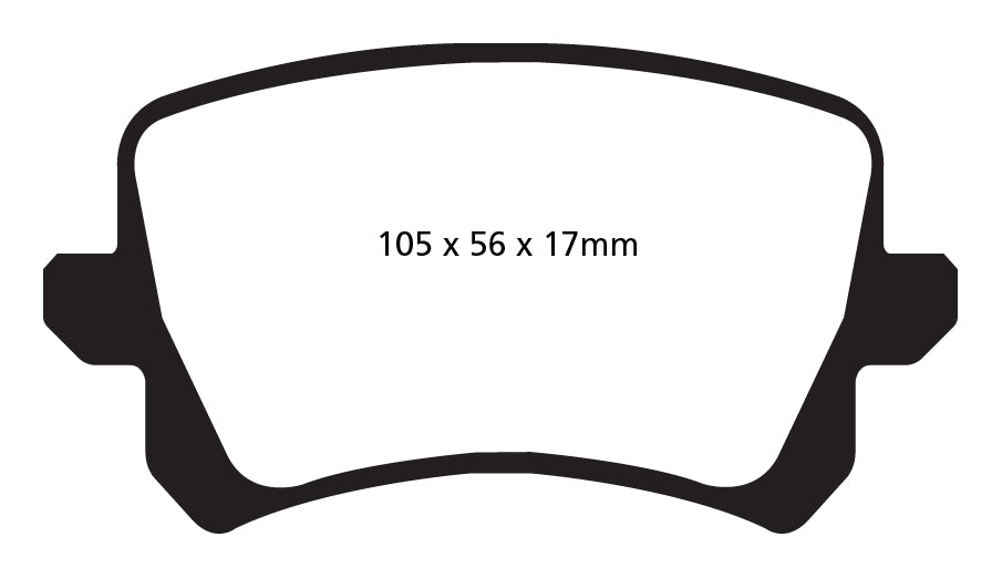 EBC Redstuff Bremsbeläge Hinterachse DP32004C mit R90 für VW Passat Variant 1.4 TSI (90kw/ 122PS) Baujahr: 08/10- mit HSN TSN: 0603 BDB
