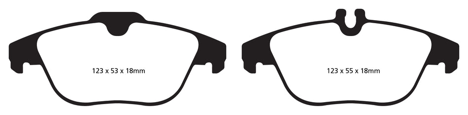 EBC Blackstuff Bremsbeläge Hinterachse DPX2012 mit R90 für Mercedes-Benz E-Klasse E 500 (207.473) (300kw/ 408PS) Baujahr: 09/11-12/16 mit HSN TSN: 1313 BUZ