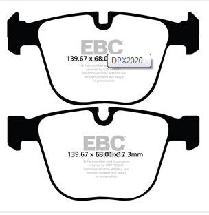 EBC Redstuff Bremsbeläge Hinterachse DP32020C mit R90 für BMW 5 Gran Turismo 550 i xDrive (330kw/ 449PS) Baujahr: 07/12-06/13 mit HSN TSN: 0005 BJY